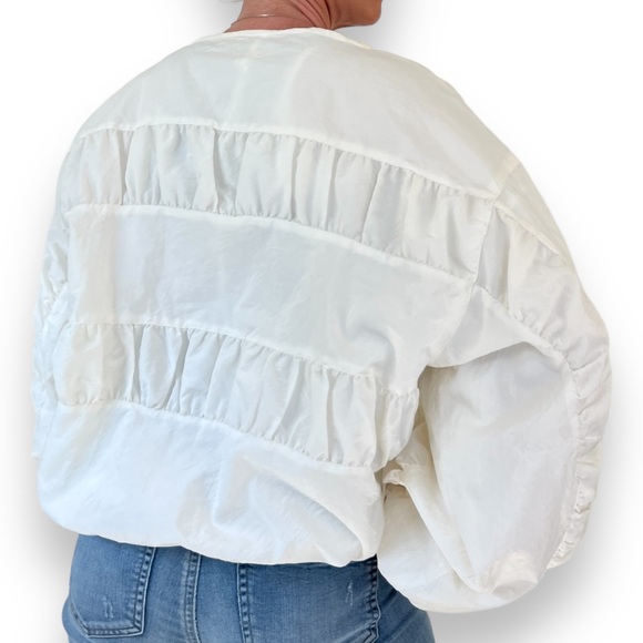 Z. Cavaricci ruched sweatshirt oversized fit in eggshell white, size 3 - Picture 5 of 10